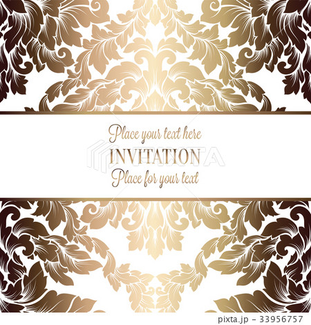 Vector luxury foliage with gold floral pattern 33956757