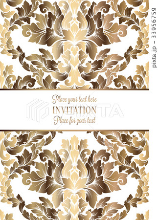 Vector luxury foliage with gold floral pattern 33956759