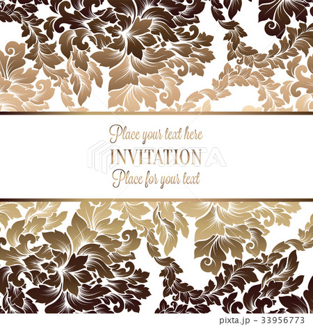 Vector luxury foliage with gold floral pattern 33956773
