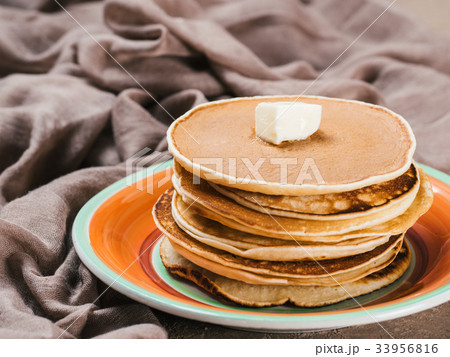 stack of homemade pancakes 33956816