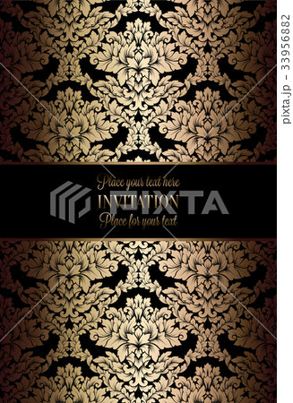 Vector luxury foliage with gold floral pattern  33956882