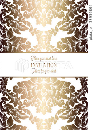 Vector luxury foliage with gold floral pattern 33956894