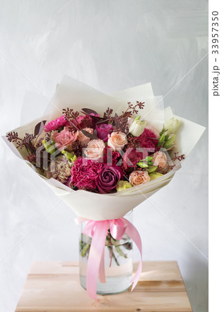 floral composition with roses and mix flowers in floral composition with roses and mix flowers in 33957350