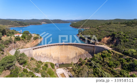 Aerial. The dam Odiaxere, Bravura water storage Aerial. The dam Odiaxere, Bravura water storage 33958511