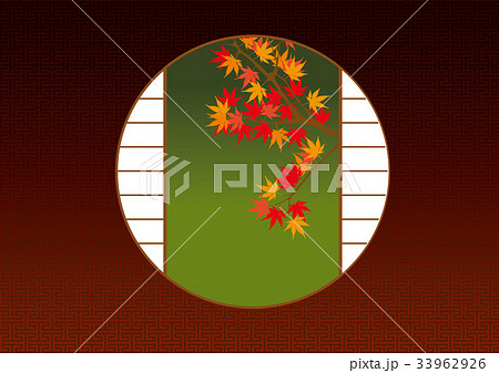丸窓から見える秋の景色 イラスト Illustration Of Autumn Imageのイラスト素材 丸窓から見える秋の景色 イラスト Illustration Of Autumn Imageのイラスト素材
