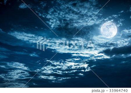 Sky and full moon, serenity nature background. Sky and full moon, serenity nature background. 33964740