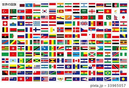 世界の国旗枠のイラスト素材 33965057 Pixta