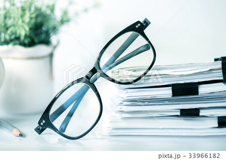 black reading eyeglasses on the  stacking  33966182