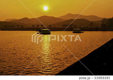 釣り場 夕焼け 忠清北道 33969385