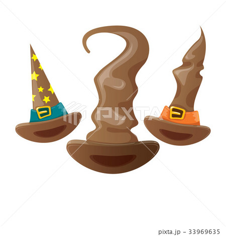 vector cartoon vintage tall witch hat set vector cartoon vintage tall witch hat set 33969635