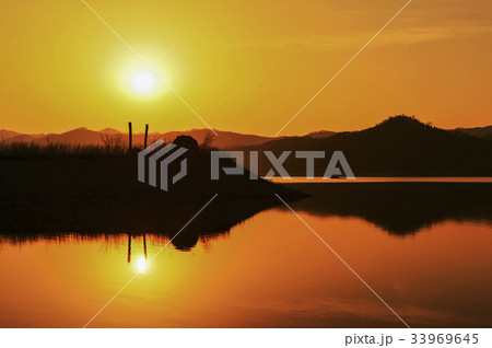 大田 大清湖 シルエット 33969645