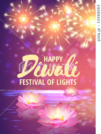 Vector illustration of burning candle in lotus 33988064