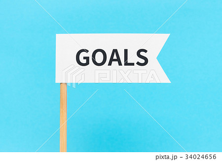Goals ゴール 目標 目的 旗 フラッグの写真素材