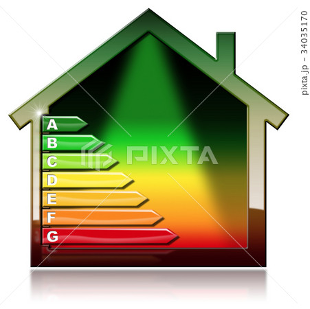 Energy Efficiency - Symbol in the Shape of Houseのイラスト素材 [34035170] - PIXTA