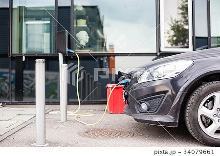 Electric car charging station in Oslo 34079661