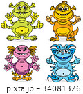 Friendly Cute Cartoon Monsters 34081326