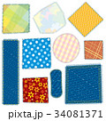 Isolated Cloth Patch. Textile Fabric Patches 34081371