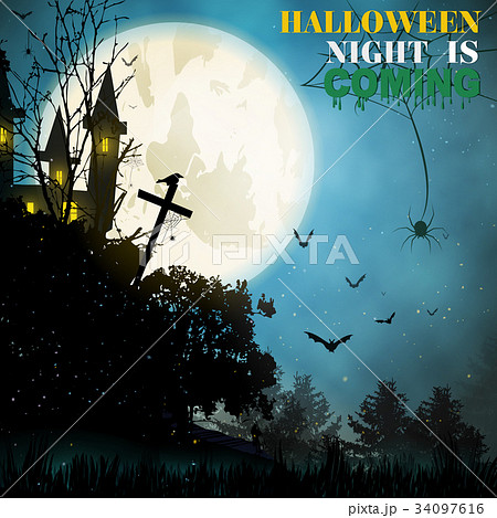 Halloween  background cartoon style. 34097616