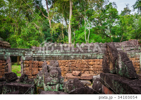 Ruins of Pra Khan Temple in Angkor Thom Cambodia 34103054