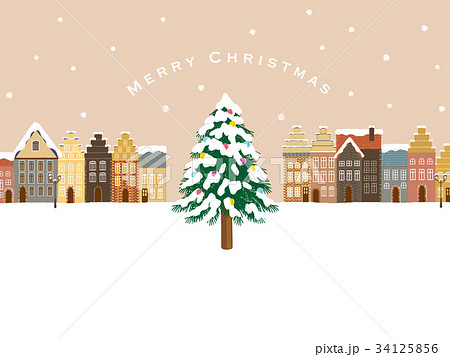 クリスマス 町並みのイラスト素材