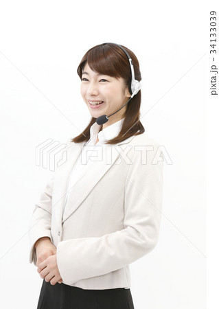 ビジネスウーマン カジュアルスーツ 女性 ヘッドセット コールセンター テレホンアポインター ビジネスウーマン カジュアルスーツ 女性 ヘッドセット コールセンター テレホンアポインター 34133039