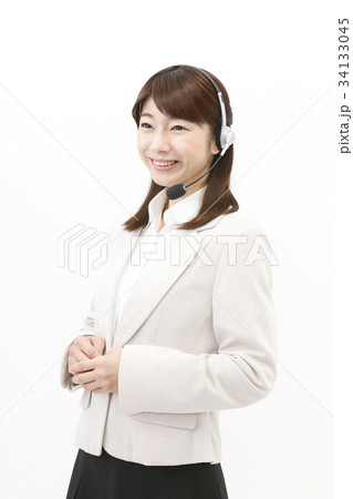 ビジネスウーマン カジュアルスーツ 女性 ヘッドセット コールセンター テレホンアポインター ビジネスウーマン カジュアルスーツ 女性 ヘッドセット コールセンター テレホンアポインター 34133045