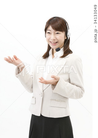 ビジネスウーマン カジュアルスーツ 女性 ヘッドセット コールセンター テレホンアポインター ビジネスウーマン カジュアルスーツ 女性 ヘッドセット コールセンター テレホンアポインター 34133049