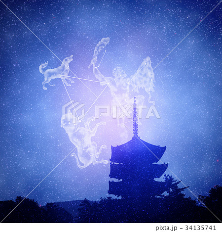 星座と五重塔 34135741