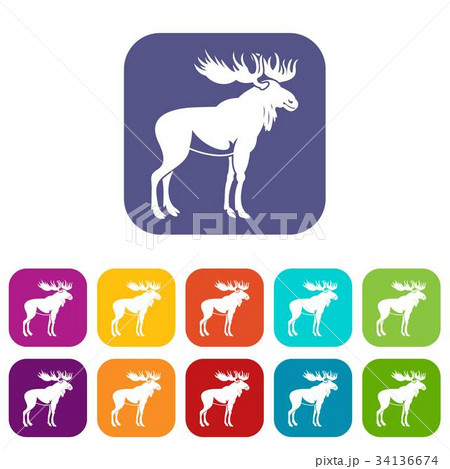 Moose icons set Moose icons set 34136674
