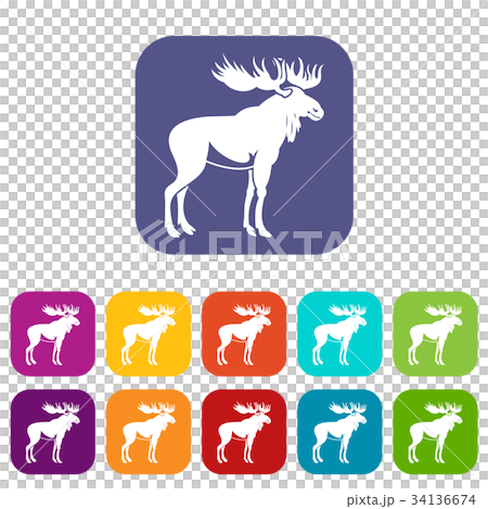 Moose icons set Moose icons set 34136674