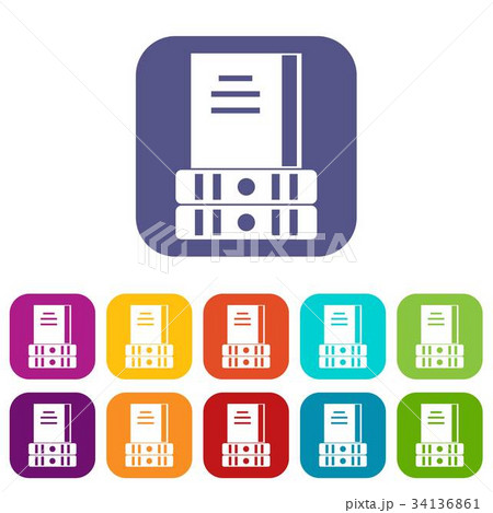 Three books icons set 34136861