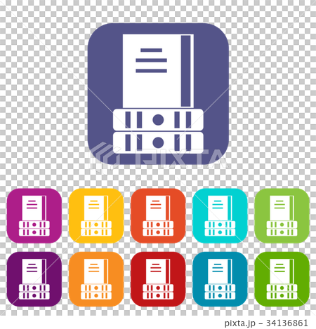 Three books icons set 34136861