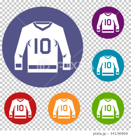 Hockey jersey icons set 34136904