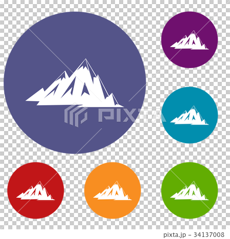 Canadian mountains icons set 34137008