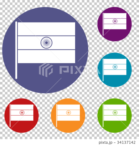 Indian flag icons set Indian flag icons set 34137142