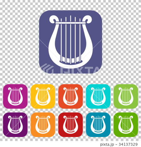Harp icons set 34137329