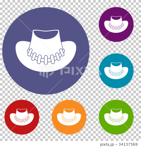 Cowboy hat icons set Cowboy hat icons set 34137369