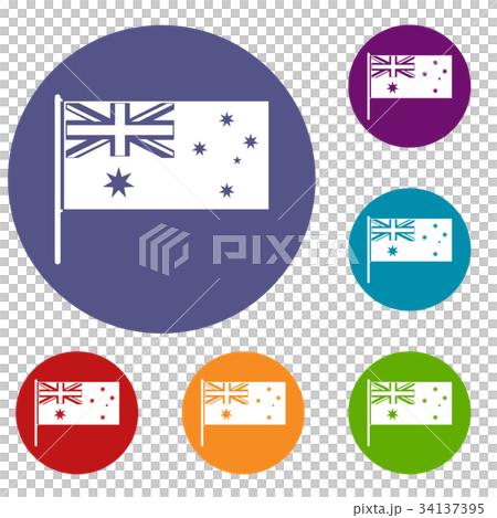 Australian flag icons set Australian flag icons set 34137395