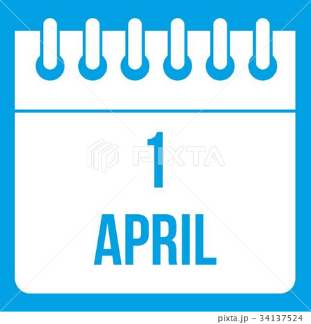 Calendar April 1 icon white 34137524