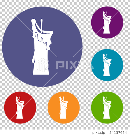 Little candle icons set 34137654