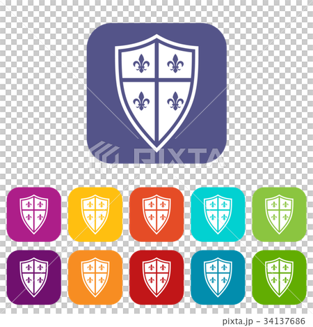 Royal shield icons set Royal shield icons set 34137686