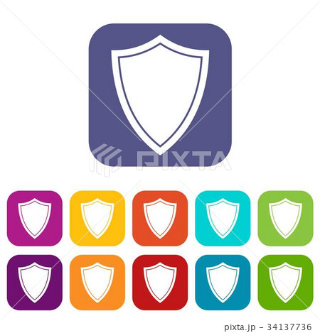 Shield for war icons set 34137736