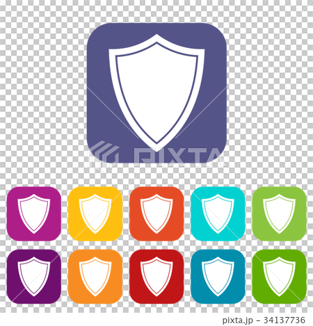 Shield for war icons set 34137736
