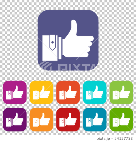 Thumbs up icons set 34137758