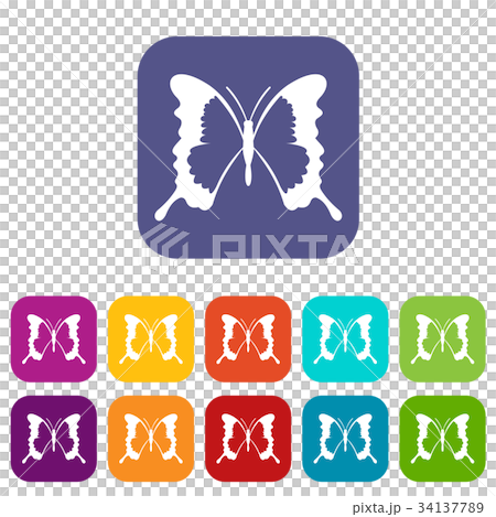 Swallowtail butterfly icons set Swallowtail butterfly icons set 34137789