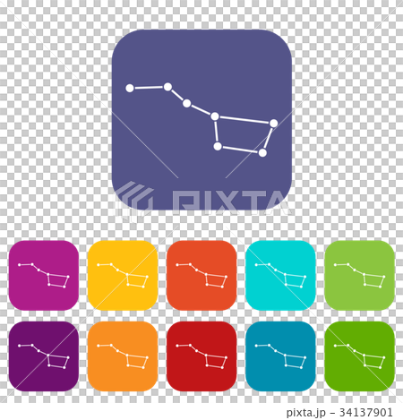 The Great Bear constellation icons set The Great Bear constellation icons set 34137901