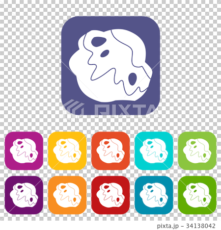 Moon stone icons set 34138042