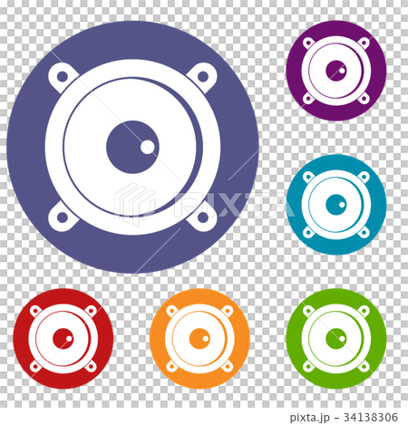 Audio speaker icons set 34138306