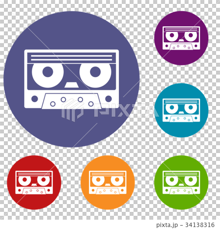 Audio cassette tape icons set Audio cassette tape icons set 34138316