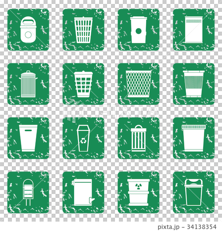 Trash can icons set grunge Trash can icons set grunge 34138354